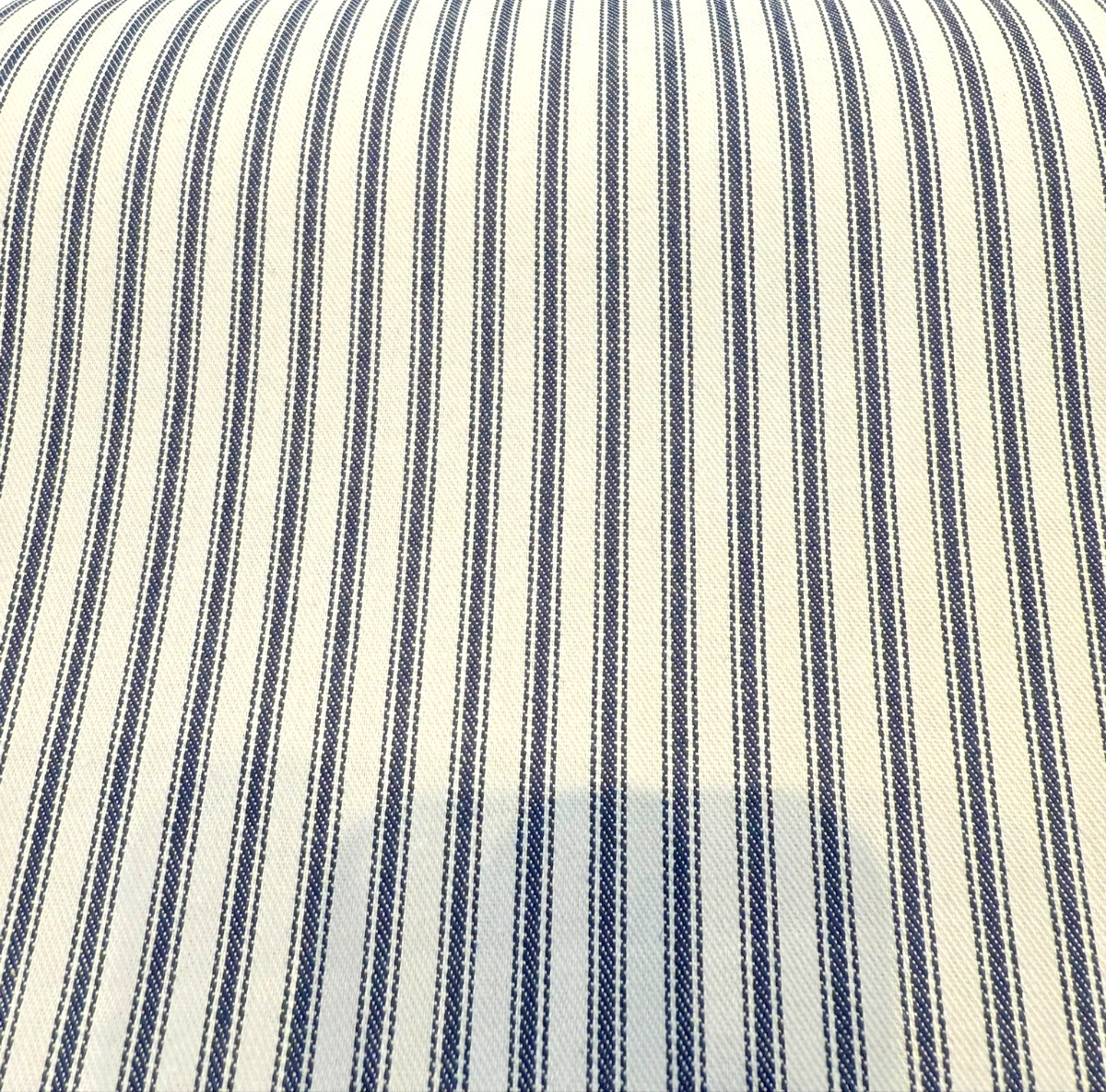 Classic Ticking Navy Blue 100 Percent Cotton Fabric - Navy Blue And White Horizontal Stripe, 54" Width (1 Yard)