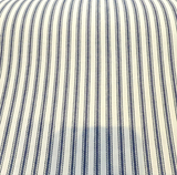 Classic Ticking Navy Blue 100 Percent Cotton Fabric - Navy Blue And White Horizontal Stripe, 54" Width (1 Yard)
