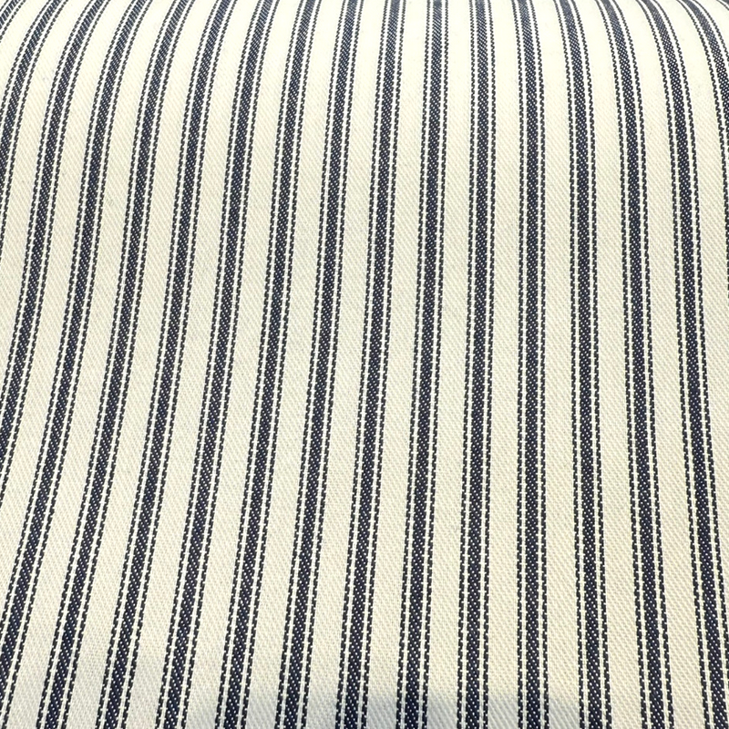 Classic Ticking Navy Blue 100 Percent Cotton Fabric - Navy Blue And White Horizontal Stripe, 54" Width (1 Yard)