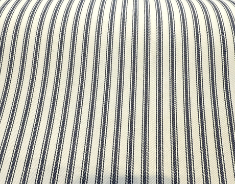 Classic Ticking Navy Blue 100 Percent Cotton Fabric - Navy Blue And White Horizontal Stripe, 54" Width (1 Yard)
