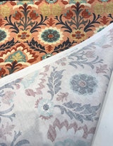 Waverly Santa Maria Sunset Cotton Duck Fabric - Floral Damask, Blush Coral, 54" Width (1 Yard)