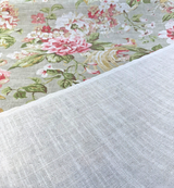 Hidden Pond Cotton Linen Fabric - Apricot Vintage Floral With Birds, 54" Width (1 Yard)