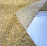 Avola Gold Belgian Chenille Fabric - Gold Chevron Wave, 56" Width (1 Yard)