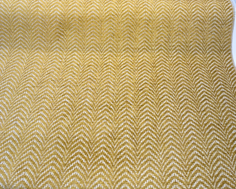 Avola Gold Belgian Chenille Fabric - Gold Chevron Wave, 56" Width (1 Yard)