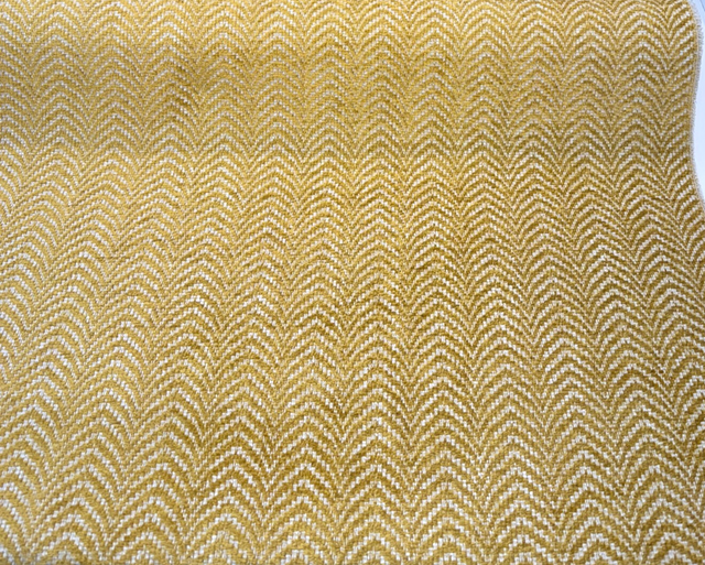 Avola Gold Belgian Chenille Fabric - Gold Chevron Wave, 56" Width (1 Yard)