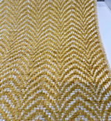 Avola Gold Belgian Chenille Fabric - Gold Chevron Wave, 56" Width (1 Yard)