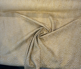 Avola Gold Belgian Chenille Fabric - Gold Chevron Wave, 56" Width (1 Yard)