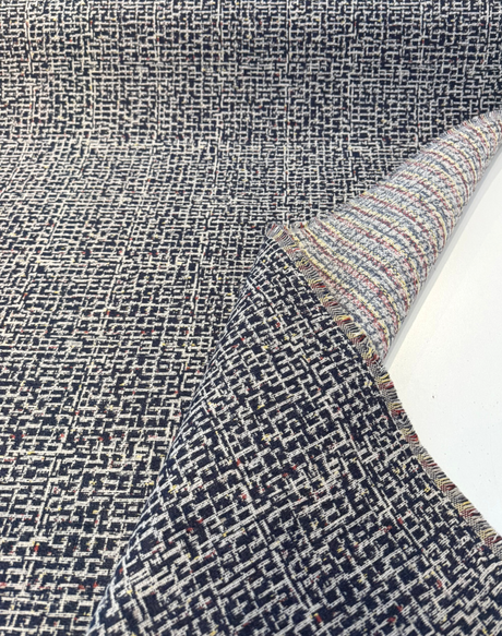Sunbrella Highlander Midnight Blue Acrylic Fabric - Midnight Blue Tweed, 54" Width (1 Yard)