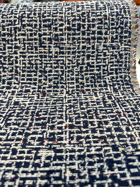 Sunbrella Highlander Midnight Blue Acrylic Fabric - Midnight Blue Tweed, 54" Width (1 Yard)