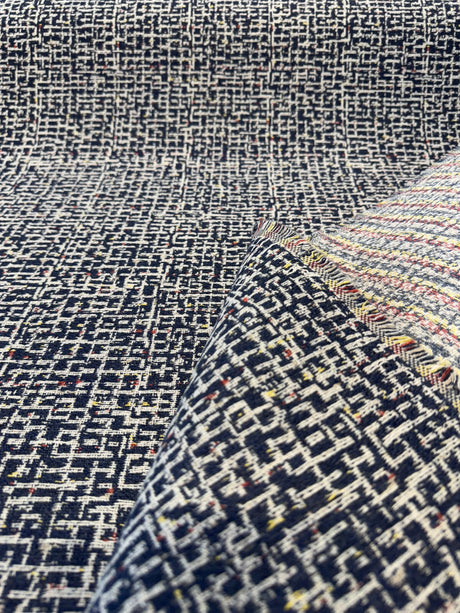Sunbrella Highlander Midnight Blue Acrylic Fabric - Midnight Blue Tweed, 54" Width (1 Yard)