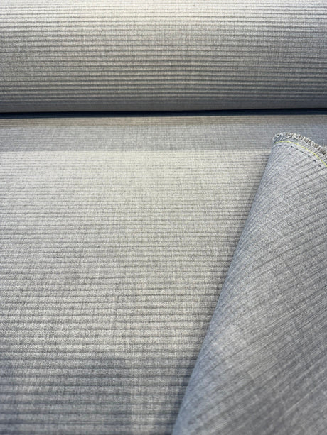 Sunbrella Pindler Ottoman Ridge Solution-Dyed Acrylic Fabric - Dove Gray Horizontal Ribbed Texture, 54" Width (1 Yard)