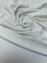 Polyamide Elastane Knitted Fabric White Geometric