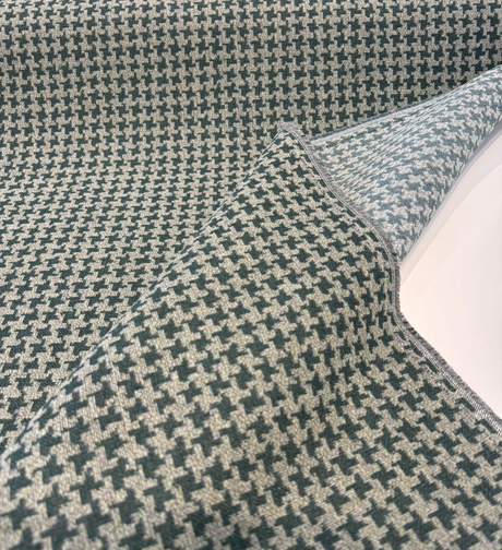 Sunbrella Hound Glen Acrylic Fabric - Green Houndstooth Inspired, 54" Width (1 Yard)
