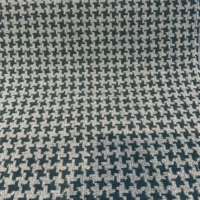 Sunbrella Hound Glen Acrylic Fabric - Green Houndstooth Inspired, 54" Width (1 Yard)