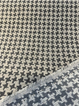 Sunbrella Hound Greystone Acrylic Fabric - Gray And Ivory Houndstooth, 54" Width (1 Yard)