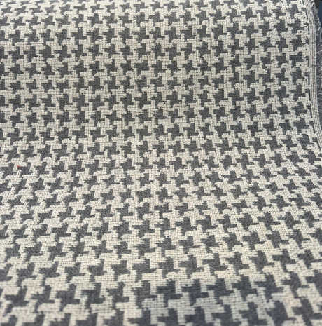 Sunbrella Hound Greystone Acrylic Fabric - Gray And Ivory Houndstooth, 54" Width (1 Yard)
