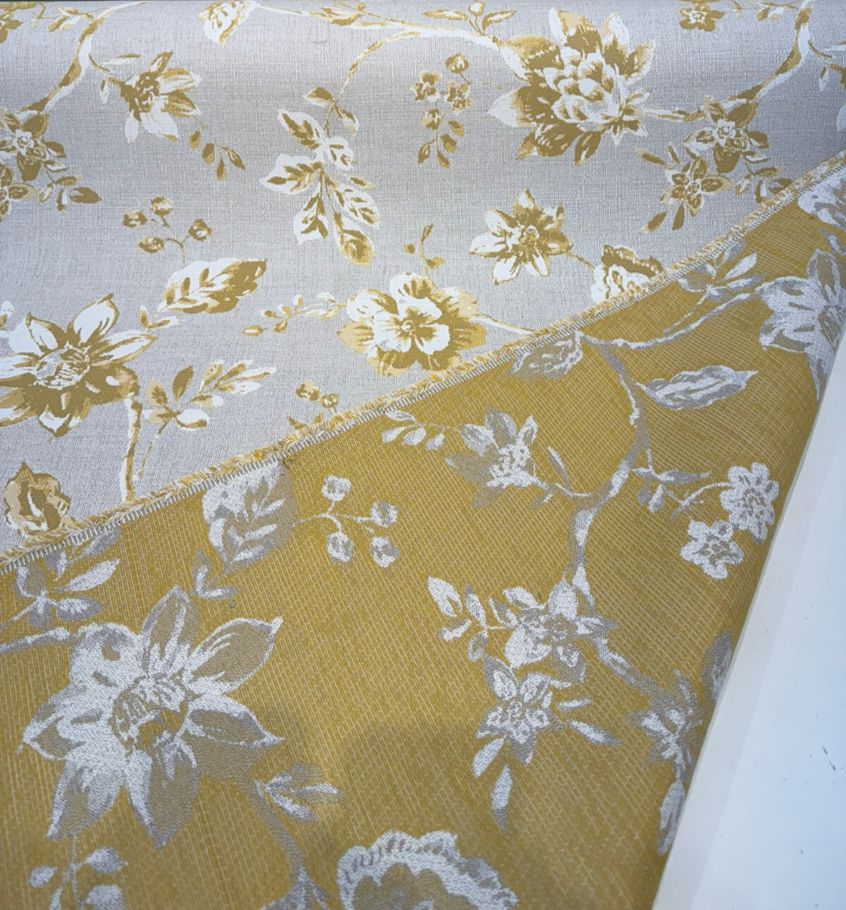 Sunbrella Ariana Floral Turmeric Sunbrella Acrylic Fabric - Floral, Turmeric/White, 54" Width (1 Yard)