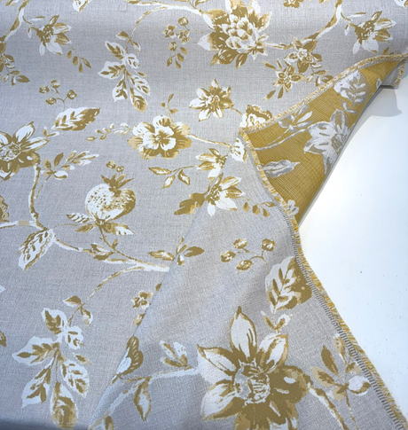 Sunbrella Ariana Floral Turmeric Sunbrella Acrylic Fabric - Floral, Turmeric/White, 54" Width (1 Yard)
