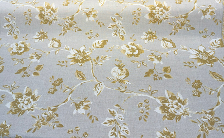 Sunbrella Ariana Floral Turmeric Sunbrella Acrylic Fabric - Floral, Turmeric/White, 54" Width (1 Yard)