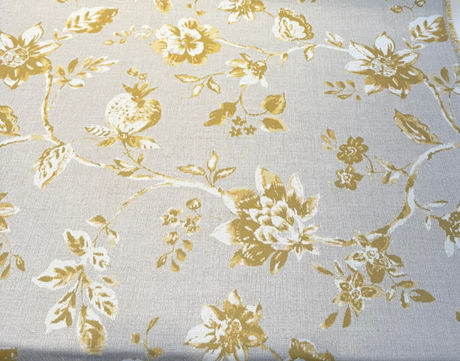 Sunbrella Ariana Floral Turmeric Sunbrella Acrylic Fabric - Floral, Turmeric/White, 54" Width (1 Yard)