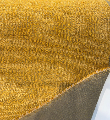 Atlas Gold Belgian Chenille Fabric - Gold Boucle-Inspired Upholstery, 56" Width (1 Yard)