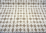 Sunbrella Midori Sand Solution-Dyed Acrylic Fabric - Geometric Batik-Style Motif, Sand/Beige/Ivory, 54" Width (1 Yard)