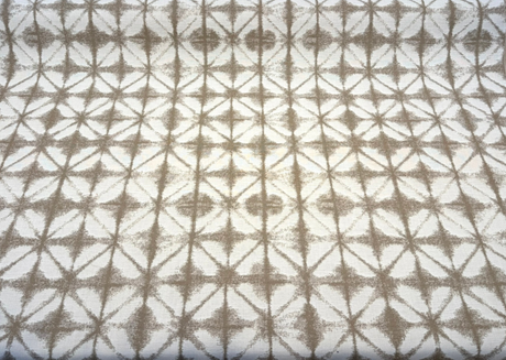 Sunbrella Midori Sand Solution-Dyed Acrylic Fabric - Geometric Batik-Style Motif, Sand/Beige/Ivory, 54" Width (1 Yard)