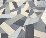 Sunbrella Axis Blue Denim Acrylic Fabric - Blue Denim Geometric Pattern, 54" Width (1 Yard)