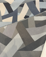 Sunbrella Axis Blue Denim Acrylic Fabric - Blue Denim Geometric Pattern, 54" Width (1 Yard)