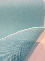 Sunbrella Sailcloth Aruba Solution-Dyed Acrylic Fabric - Teal And White Basketweave, 54" Width (1 Yard)