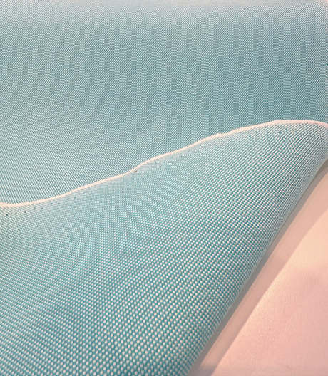 Sunbrella Sailcloth Aruba Solution-Dyed Acrylic Fabric - Teal And White Basketweave, 54" Width (1 Yard)