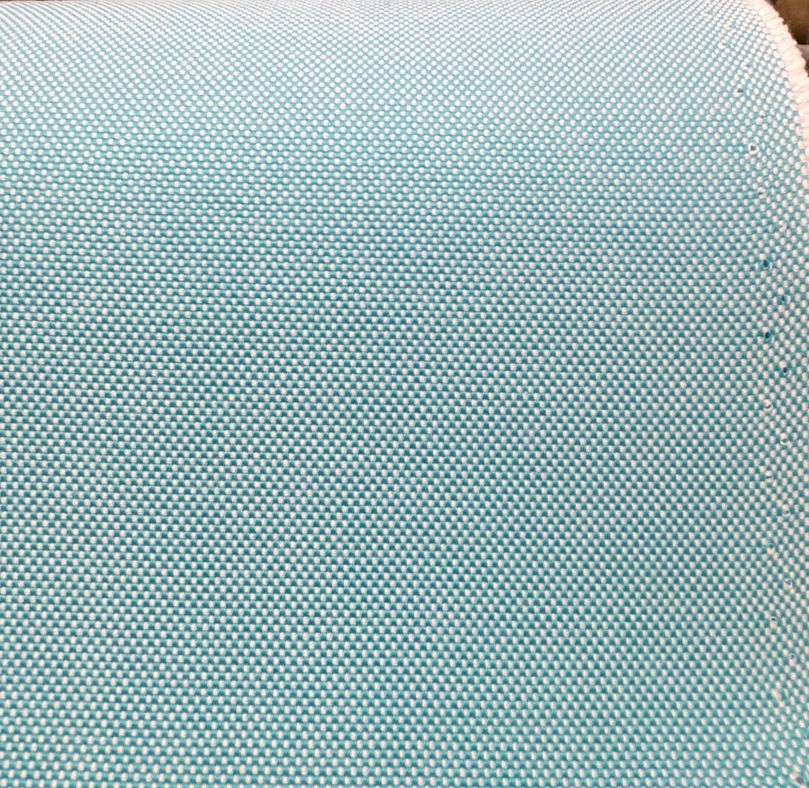 Sunbrella Sailcloth Aruba Solution-Dyed Acrylic Fabric - Teal And White Basketweave, 54" Width (1 Yard)