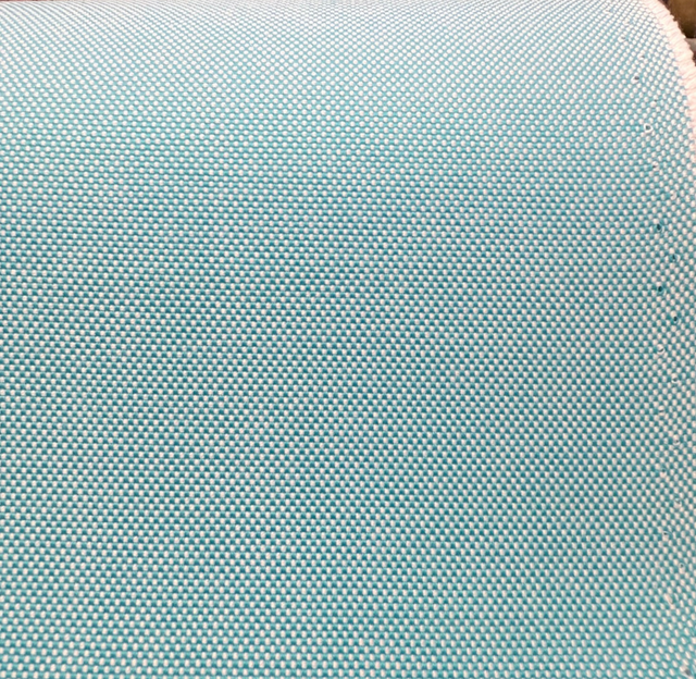 Sunbrella Sailcloth Aruba Solution-Dyed Acrylic Fabric - Teal And White Basketweave, 54" Width (1 Yard)