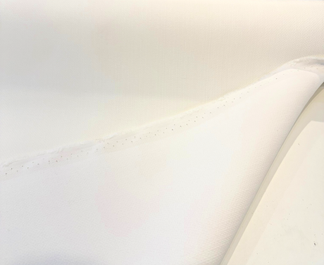 Action Snow White Sunbrella Acrylic Fabric - Basketweave Texture, White, 54" Width (1 Yard)