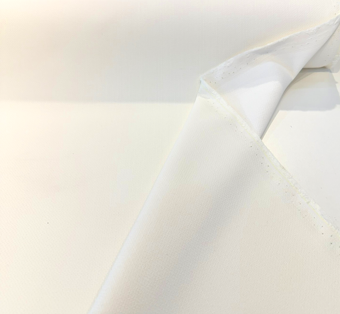 Action Snow White Sunbrella Acrylic Fabric - Basketweave Texture, White, 54" Width (1 Yard)