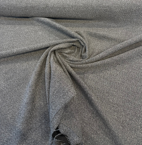 Sunbrella Outdoor Boucle Twist II Acrylic Fabric - Smoke Black Gray Boucle Texture, 54" Width (By The Yard)