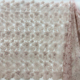 1 Yard Beaded 3D Floral Lace Fabric Embroidered 100 Percent Polyester Net Mesh 52 inch Width