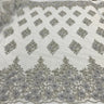 1 Yard Beaded 3D Floral Lace Fabric Embroidered on 100% Polyester Net Mesh 52" Width