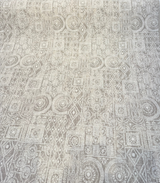 Sunbrella Bodhi Flax Acrylic Fabric - Tribal Geometric Pattern, Flax And Ivory, 54" Width (1 Yard)