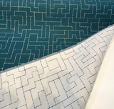 Sunbrella Create Laurel Green Acrylic Fabric - Laurel Green Geometric Maze Pattern, 54" Width (1 Yard)