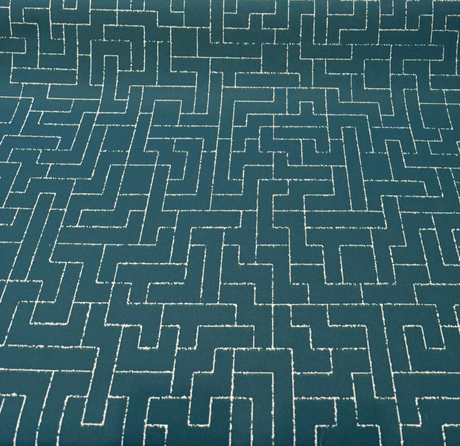 Sunbrella Create Laurel Green Acrylic Fabric - Laurel Green Geometric Maze Pattern, 54" Width (1 Yard)