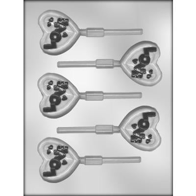 Heart with "Love" Sucker Chocolate Mold