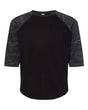 Youth Baseball Fine Jersey Three-Quarter Sleeve Tee