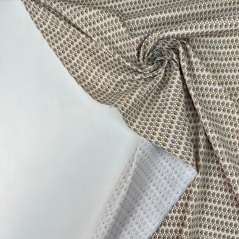 Polyamide Elastane Crepe Printed Beige Geometric