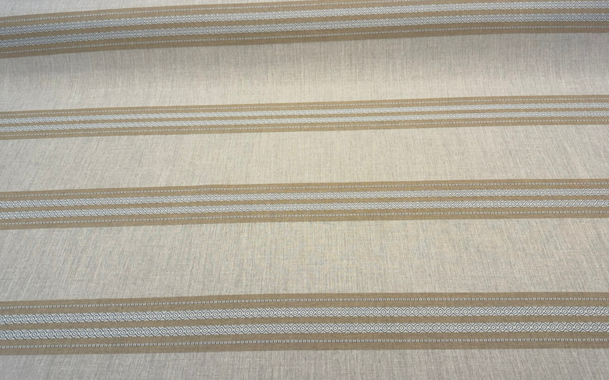 Sunbrella Ethos Dune Acrylic Fabric - Beige/Cream Stripe, 54" Width (1 Yard)