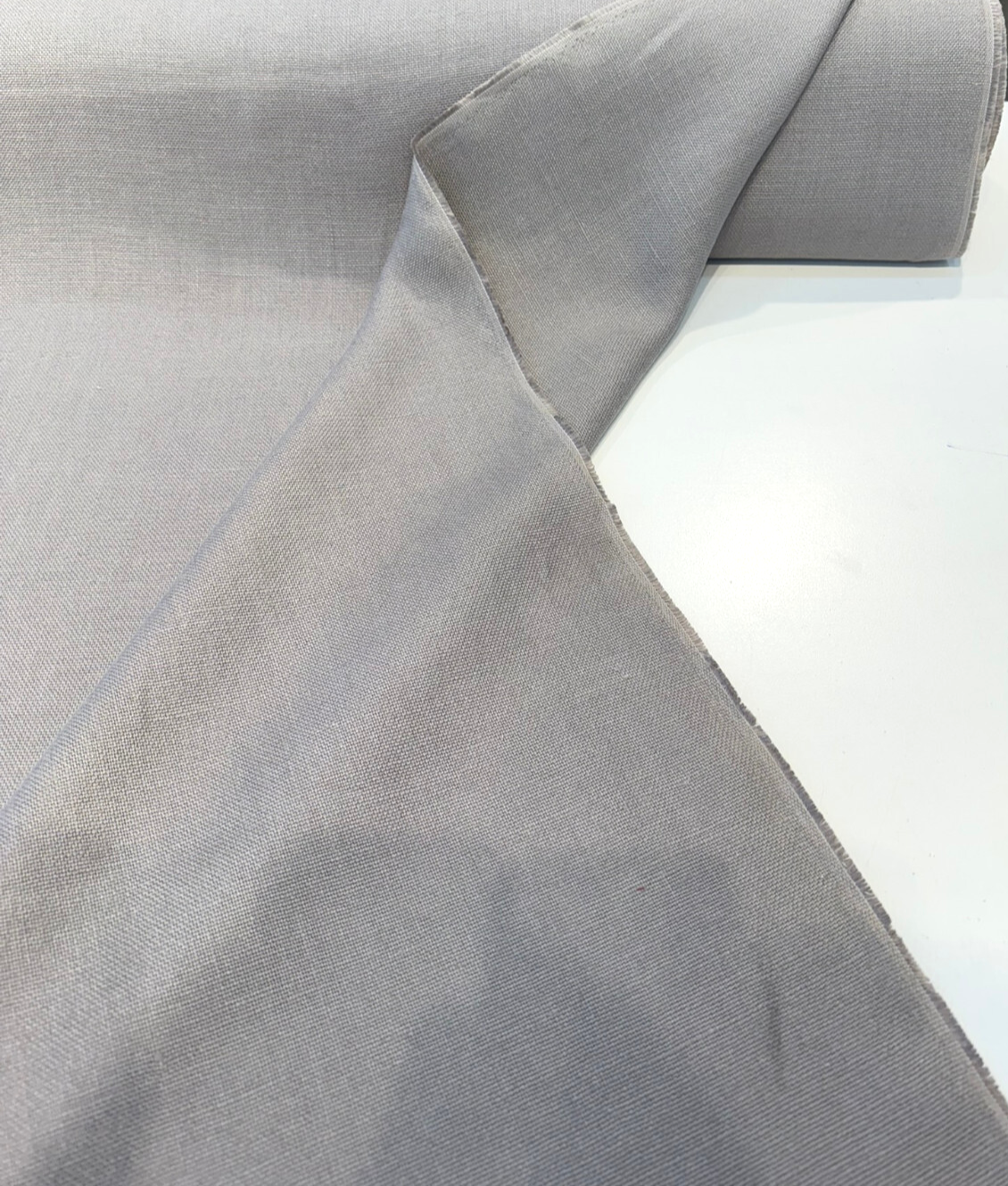 Libeco Belgian Tailored Linen Sanfor Airo Gray Smoke Linen Fabric - Smoke Gray, 54-56" Width (By The Yard)
