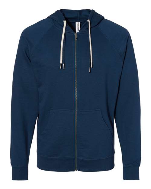 Independent Trading Co. Unisex Icon Lightweight Loopback Terry Full-Zip Hooded Sweatshirt
