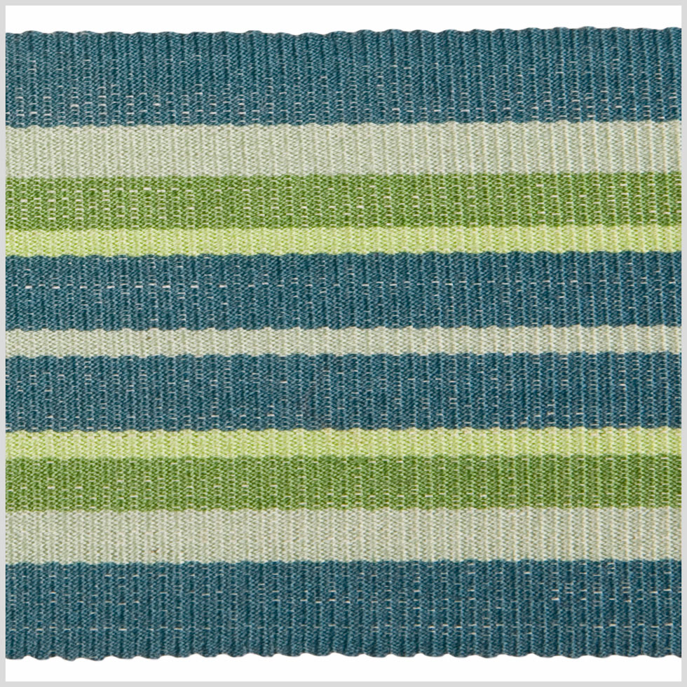 Blue/Green Combo Striped Grosgrain Ribbon
