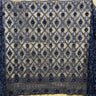 1 Yard Beaded 3D Floral Lace Fabric, Navy Embroidered Mesh, Polyester, 51” Wide,
