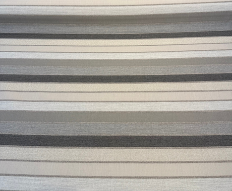 Sunbrella Lucy Stripe Acrylic Fabric - Asphalt Gray, Taupe, Pebble, Charcoal Horizontal Stripe, 54" Width (1 Yard)